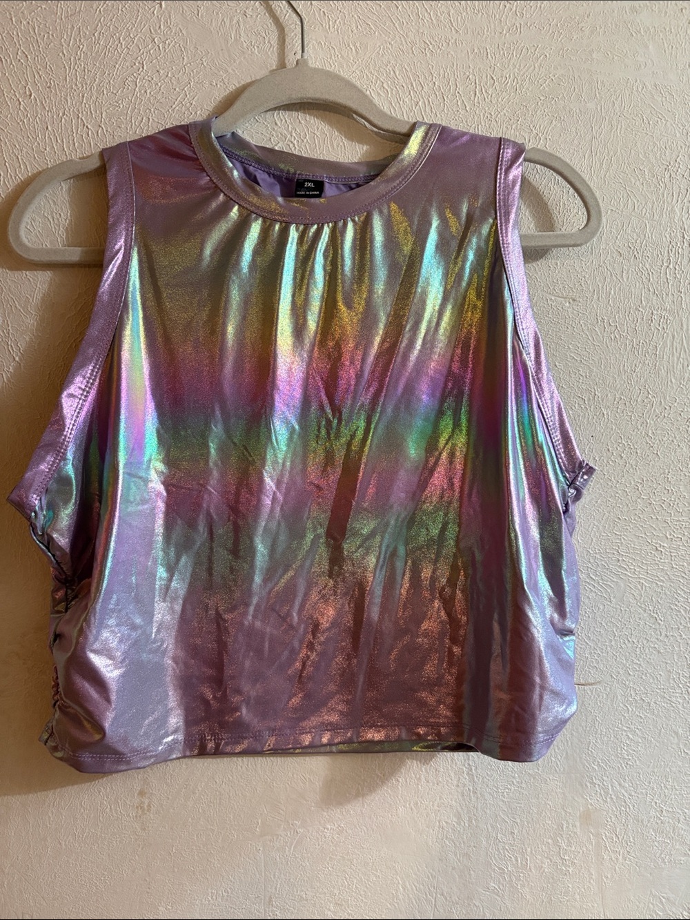 SHEIN Iridescent Lavender Metallic Tank Top